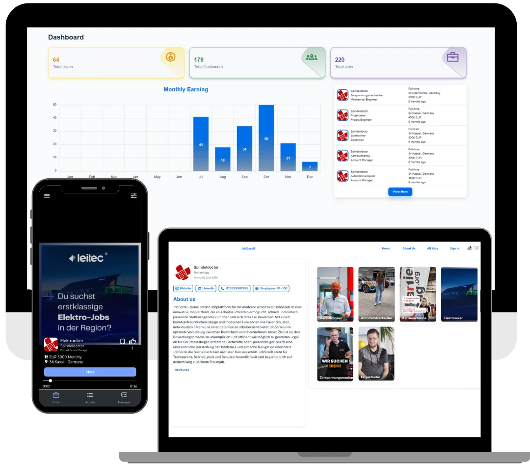 Jobscroll App and Web Portfolio