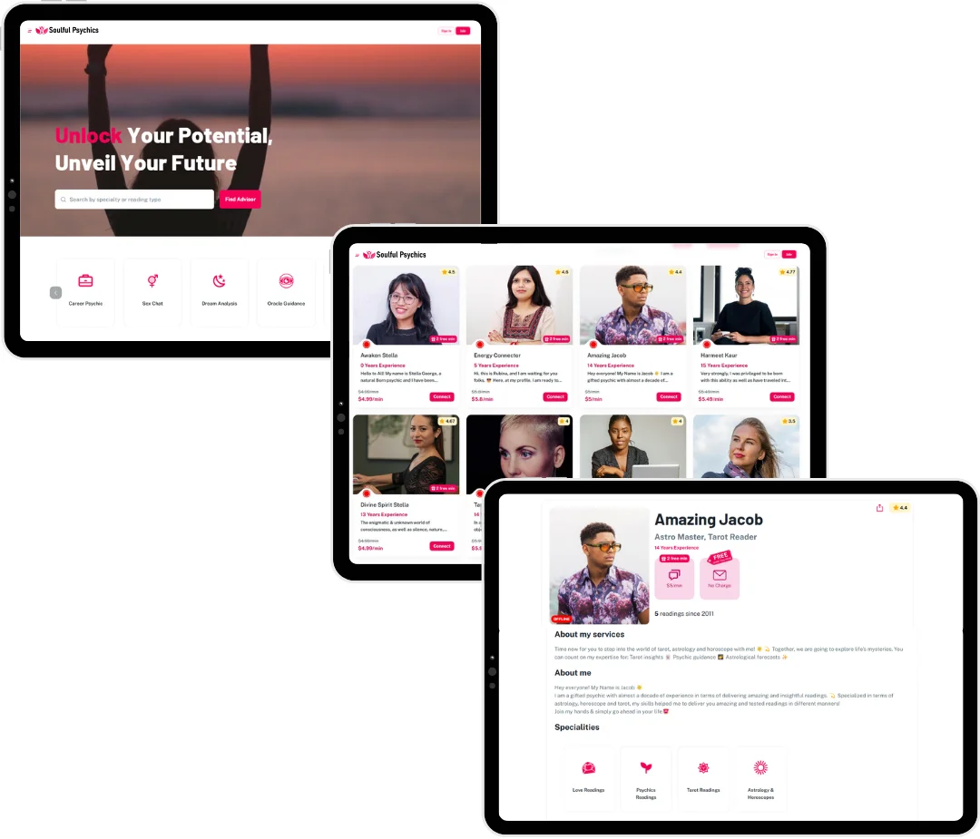 Soulfull Psychics Web Portfolio